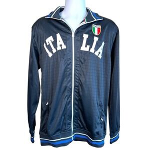 Vintage NWT Italia Full Zip Track Jacket Blue Check Size XXXL Blokecore Football